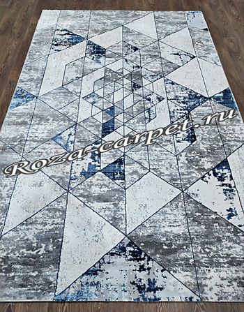 Ковёр Ромбики Antik 5577A S.L.Grey/P.Blue