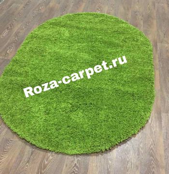 Длинноворсовые ковры Шегги зелёный овал
