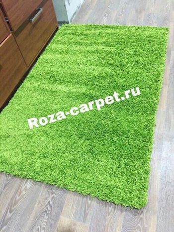 Длинноворсовые ковры Шегги зелёный
