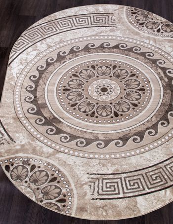 Ковёр Валенсия Делюкс D300 Cream Brown овал