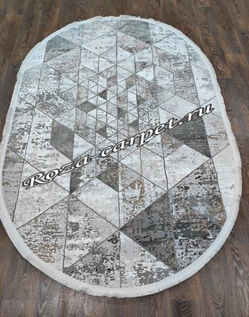 Абстрактный Овальный Ковер Deco 10092А Grey